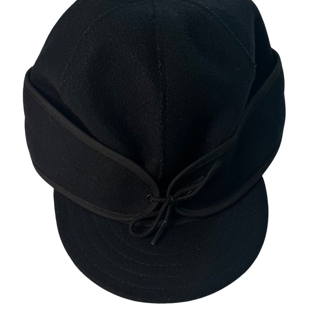 Stormy Kromer The Original Cap Black Wool Winter Ear Flap Hat Size 7 5/8 USA